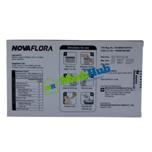Probiotic Bacillus clausii (NOVA FLORA) 2 Billion CFU/ 5 mL 10 Bottles box box side view