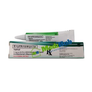 Erythromycin (OPTRYL) 5mg/g Ointment box and 0intment front view