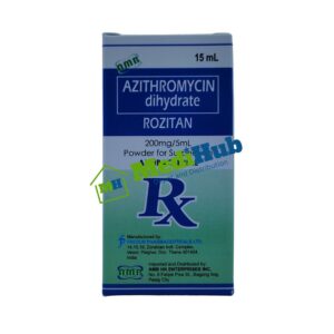 Azithromycin (ROZITAN) 200mg/5mL Powder for Suspension 15mL box back view